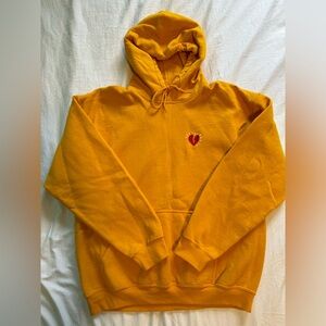 Hoodie cœur brisé, L, jaune - Broken Heart Hoodie, L, yellow